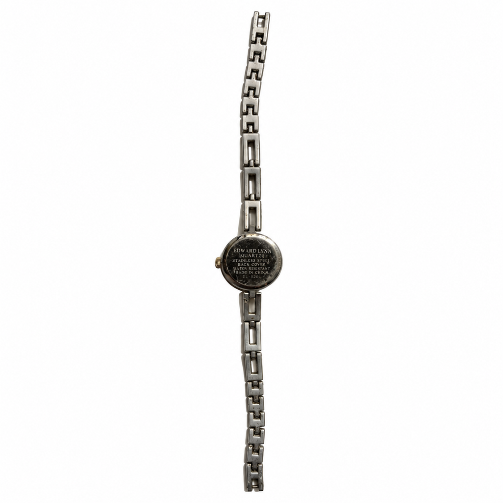 Vintage Edward Lynn Petite Black Dial Two-Tone Quartz Watch - Requires a Battery