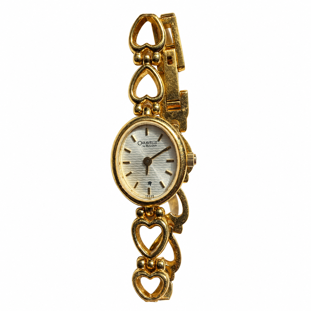 Vintage Caravelle by Bulova Gold Heart-Link Quartz Watch - Requires a Battery