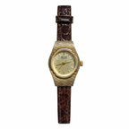 Vintage Sharp Textured Gold-Tone Quartz Watch - Requires a Battery