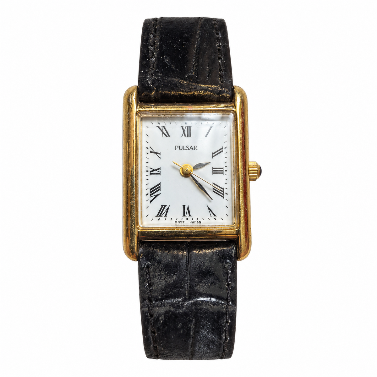 Vintage Pulsar Rectangular Roman Numeral Quartz Watch - Requires a Battery