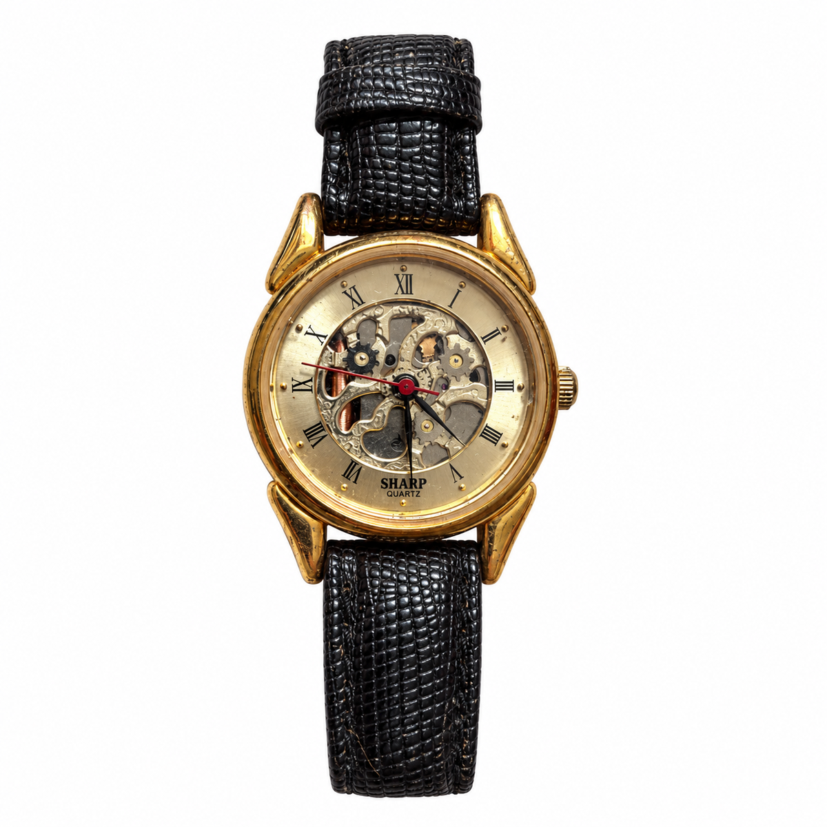 Vintage Sharp Skeleton-Style Roman Numeral Quartz Watch - Requires a Battery