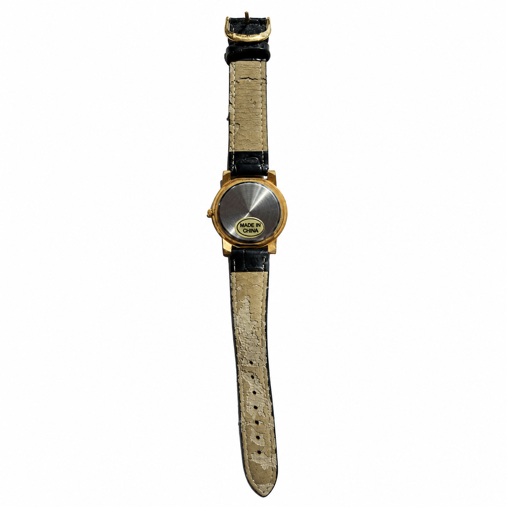 Vintage Edward Lynn Purple Bezel Gold-Tone Quartz Watch - Requires a Battery