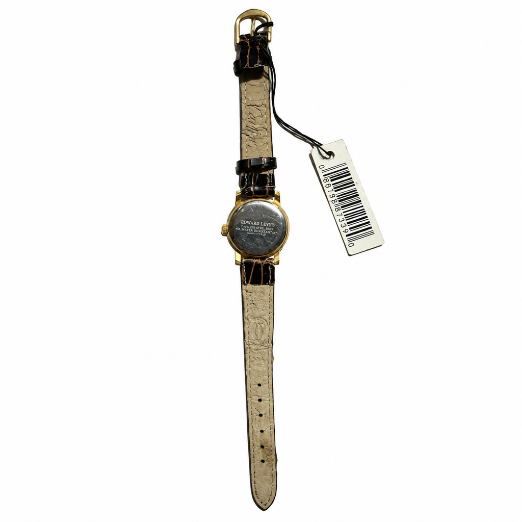 Vintage Palm Tree Motif Gold-Tone Quartz Watch - Requires a Battery