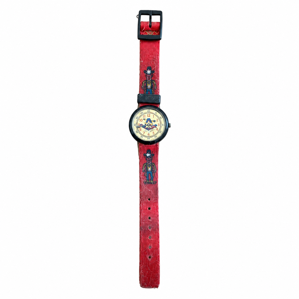 Vintage 1992 Disney Goofy Toy Soldier Christmas Watch - Red - Battery Required