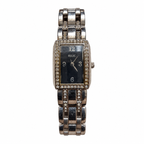 Vintage Relic Crystal Bezel Black Dial Quartz Bracelet Watch - Requires a Battery