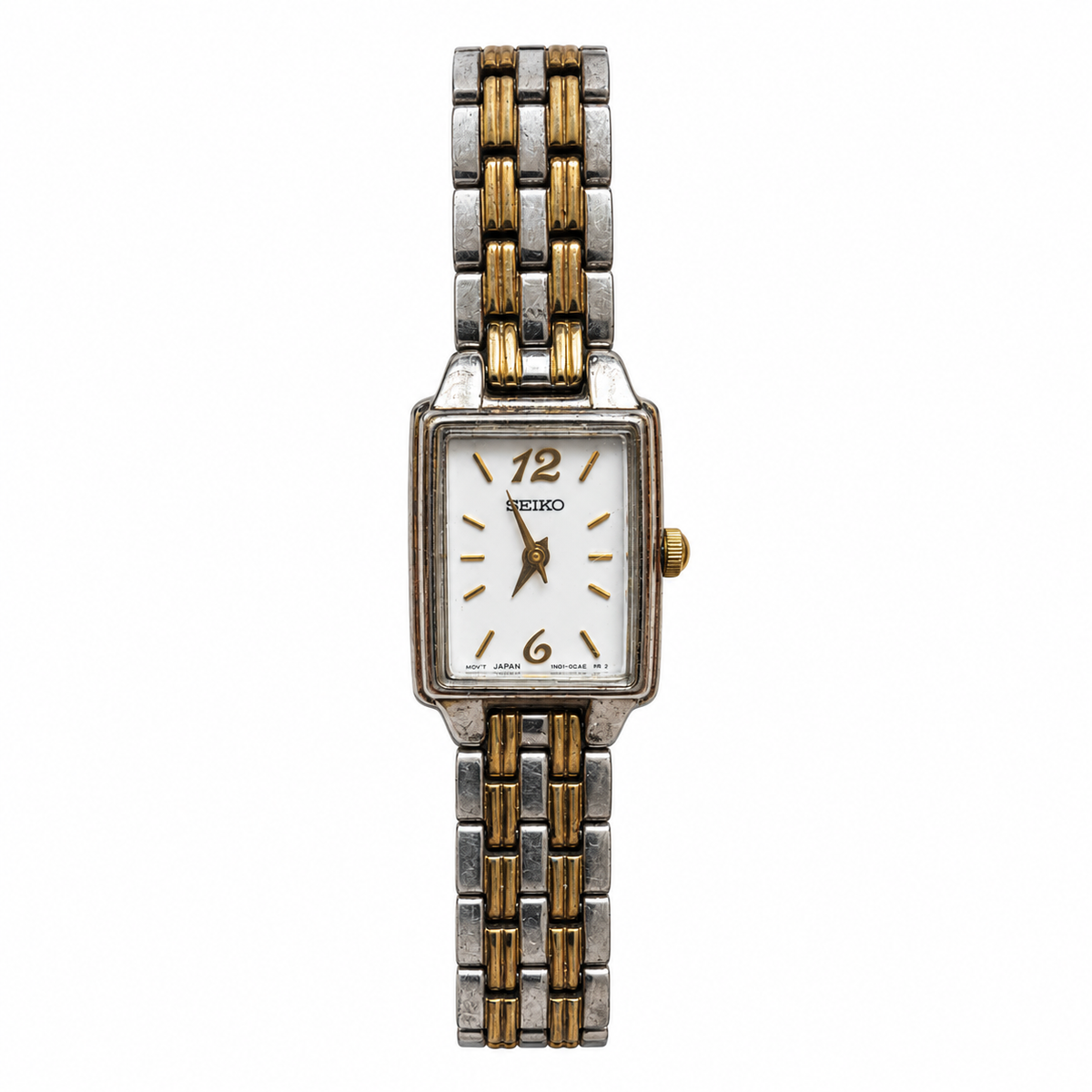 Vintage Seiko Rectangular Two-Tone Quartz Bracelet Watch - Requires a Battery