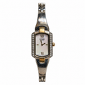 Vintage Citizen Rectangular Crystal-Accent Two-Tone Quartz Watch - Requires a Battery