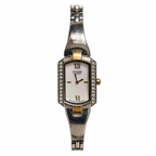 Vintage Citizen Rectangular Crystal-Accent Two-Tone Quartz Watch - Requires a Battery