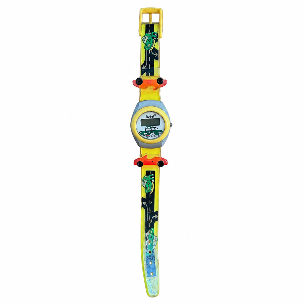 Vintage Audel Skateboard Digital Kids Watch - Yellow/Green - Battery Required