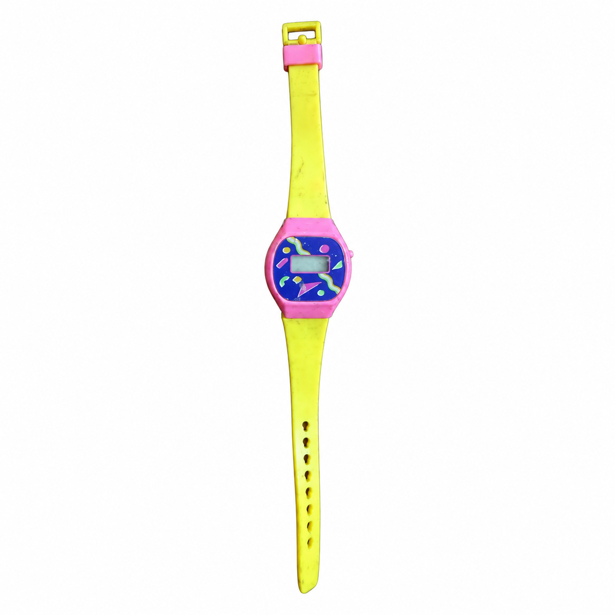 Vintage Unbranded Memphis-Style Digital Watch - Neon - Battery Required