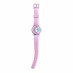 Vintage Lavender Purple Abstract Dial Silicone Strap Quartz - Battery Required