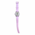 Vintage Lavender Purple Abstract Dial Silicone Strap Quartz - Battery Required