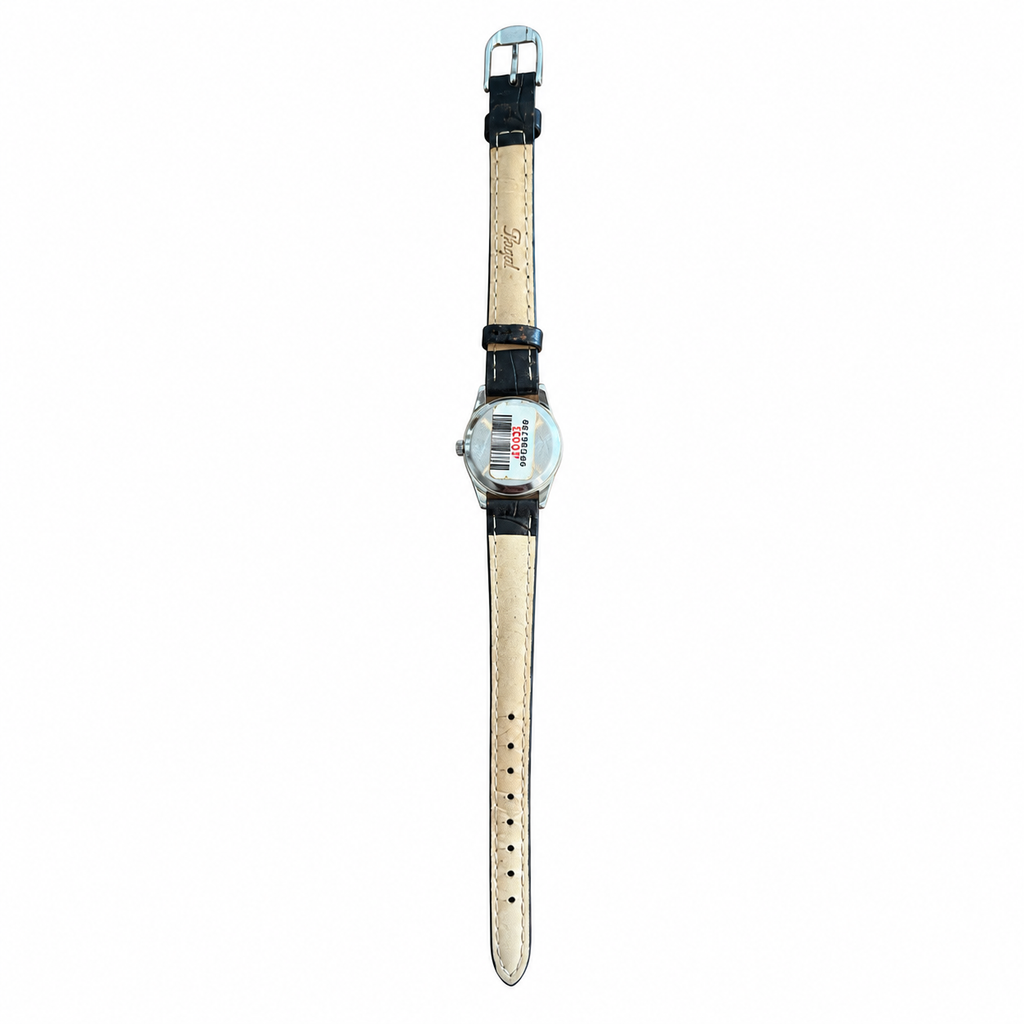 Vintage Regal Quartz Analog Watch - Black Dial & Leather - Battery Required
