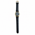 Vintage Fossil Quartz Analog Watch - Black Dial Gold-Tone - Battery Required