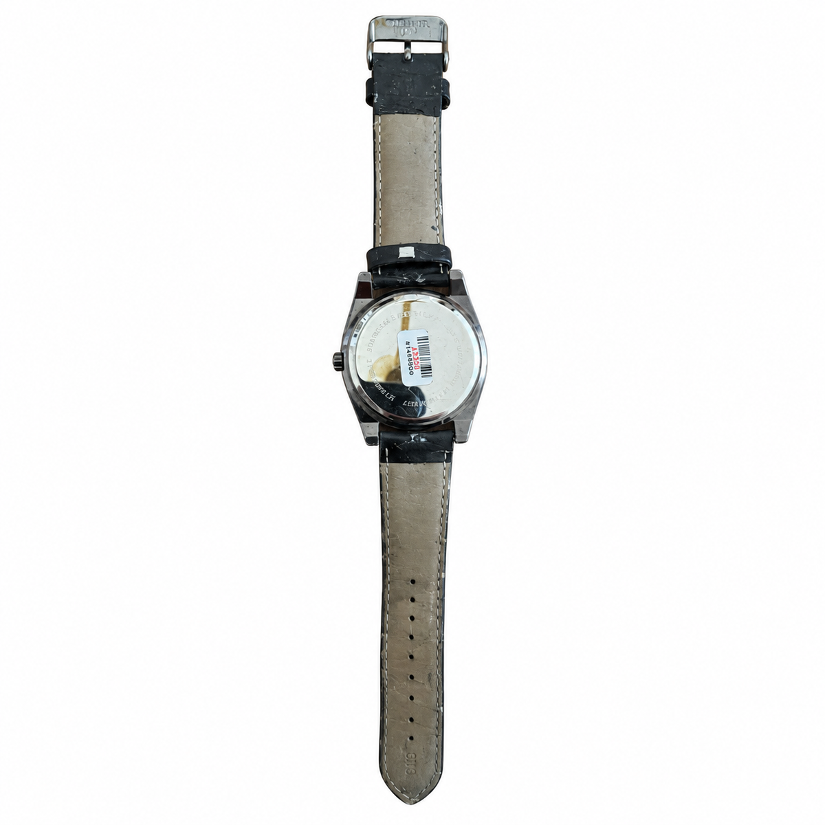 Vintage Men's Quartz Sport Watch - Black Dial & Leather Strap - Battery Required