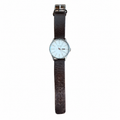 Vintage Nixon The Sentry 38 Leather Quartz Watch - White - Battery Required