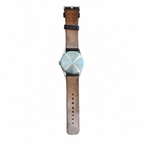 Vintage Nixon The Sentry 38 Leather Quartz Watch - White - Battery Required