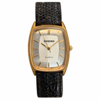 Vintage Wynfield Rectangular Gold-Tone Japan Quartz Watch with Black Strap - Requires a Battery