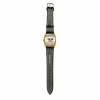 Vintage Wynfield Rectangular Gold-Tone Japan Quartz Watch with Black Strap - Requires a Battery