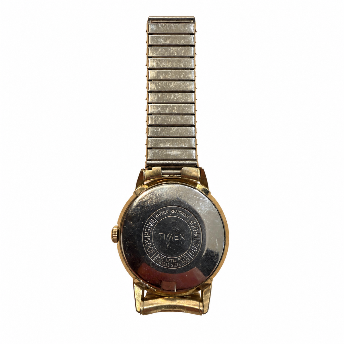 Vintage Timex Waterproof Gold-Tone Date Mechanical Watch - Requires Winding
