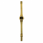Vintage Lize Gold-Tone Crystal Bezel Black Dial Quartz Watch - Requires a Battery