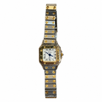 Vintage M. Cassini Two-Tone Square Roman Numeral Quartz Watch - Requires a Battery