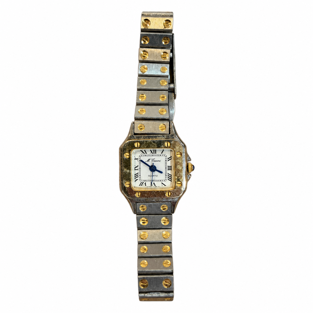 Vintage M. Cassini Two-Tone Square Roman Numeral Quartz Watch - Requires a Battery