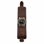 Vintage Luxury Black Dial Cuff Strap Quartz Watch - Requires a Battery