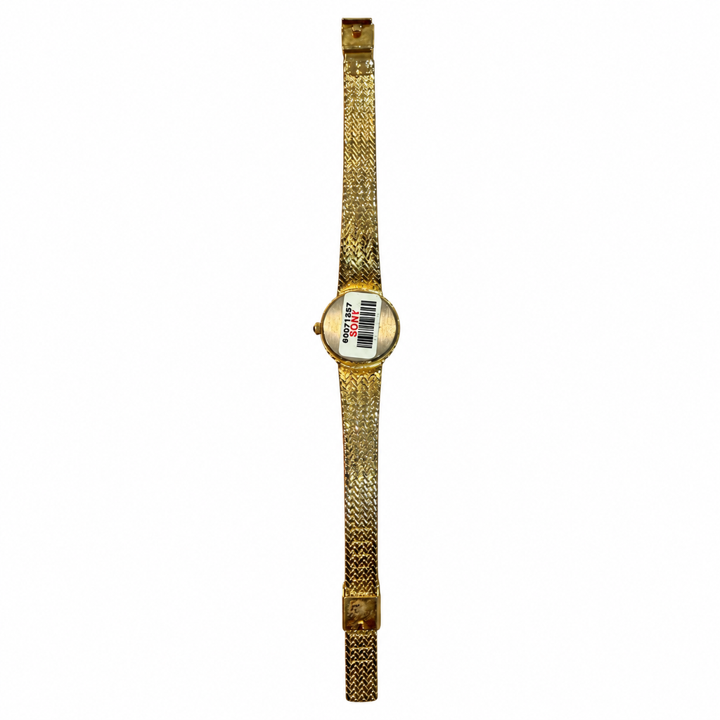 Vintage Lize Gold-Tone Crystal Bezel Black Dial Quartz Watch - Requires a Battery