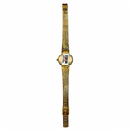 Vintage Lize Gold-Tone Crystal Bezel Black Dial Quartz Watch - Requires a Battery