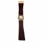 Vintage Skagen Denmark Automatic Date Watch Brown Leather Strap