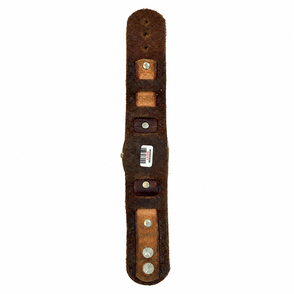 Vintage dean. Minimalist Wide Leather Cuff Quartz Watch - Requires a Battery