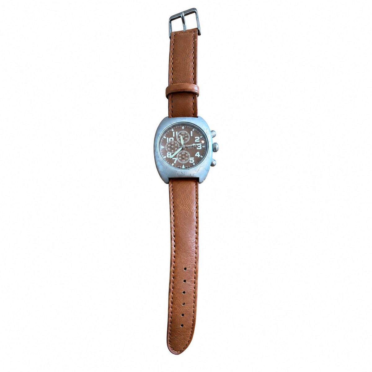 Vintage Mossimo Big Face Quartz Chronograph Watch - Brown - Battery Required