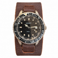 Vintage Luxury Black Dial Cuff Strap Quartz Watch - Requires a Battery