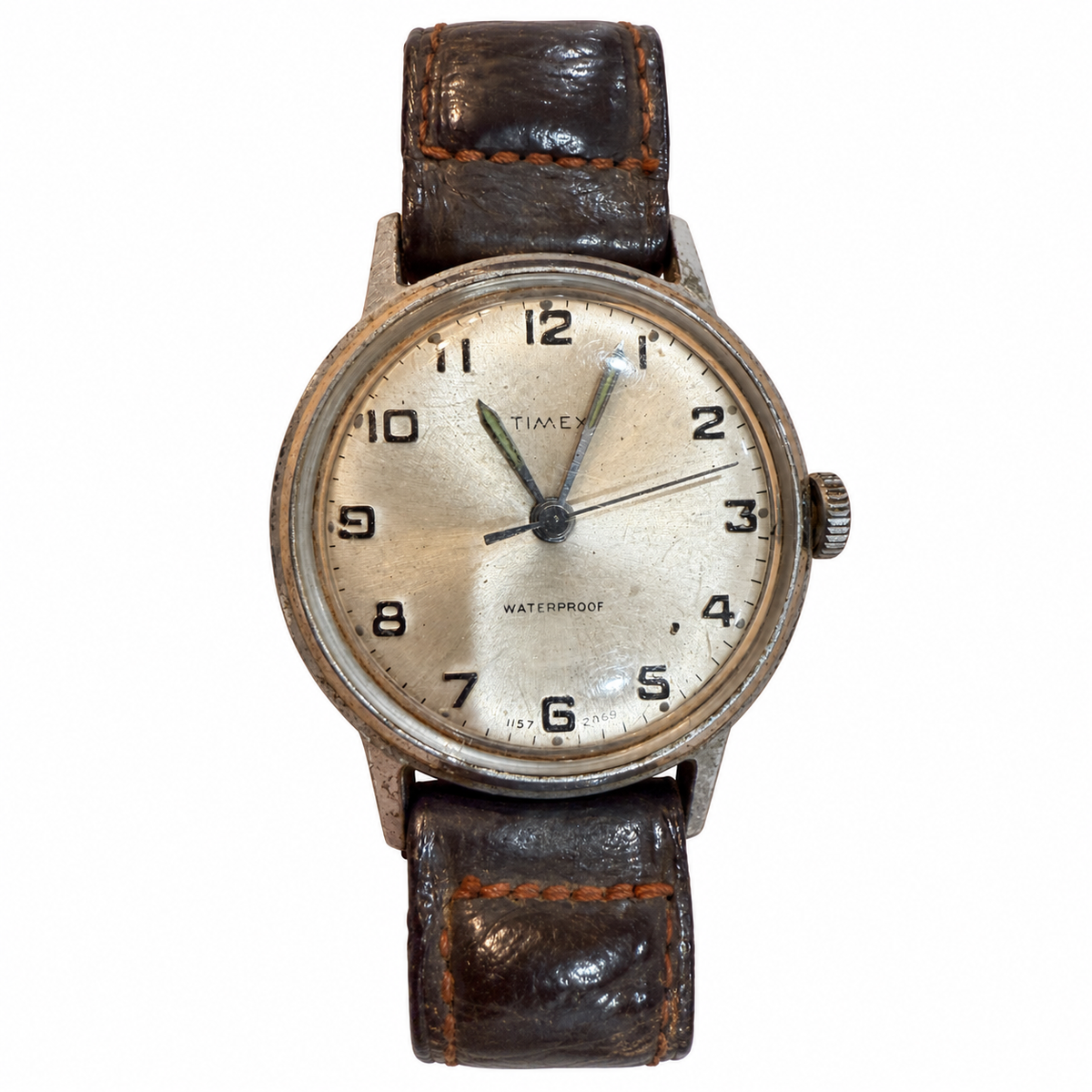 Vintage Timex Waterproof Manual Wind Silver Dial Watch - Requires Winding