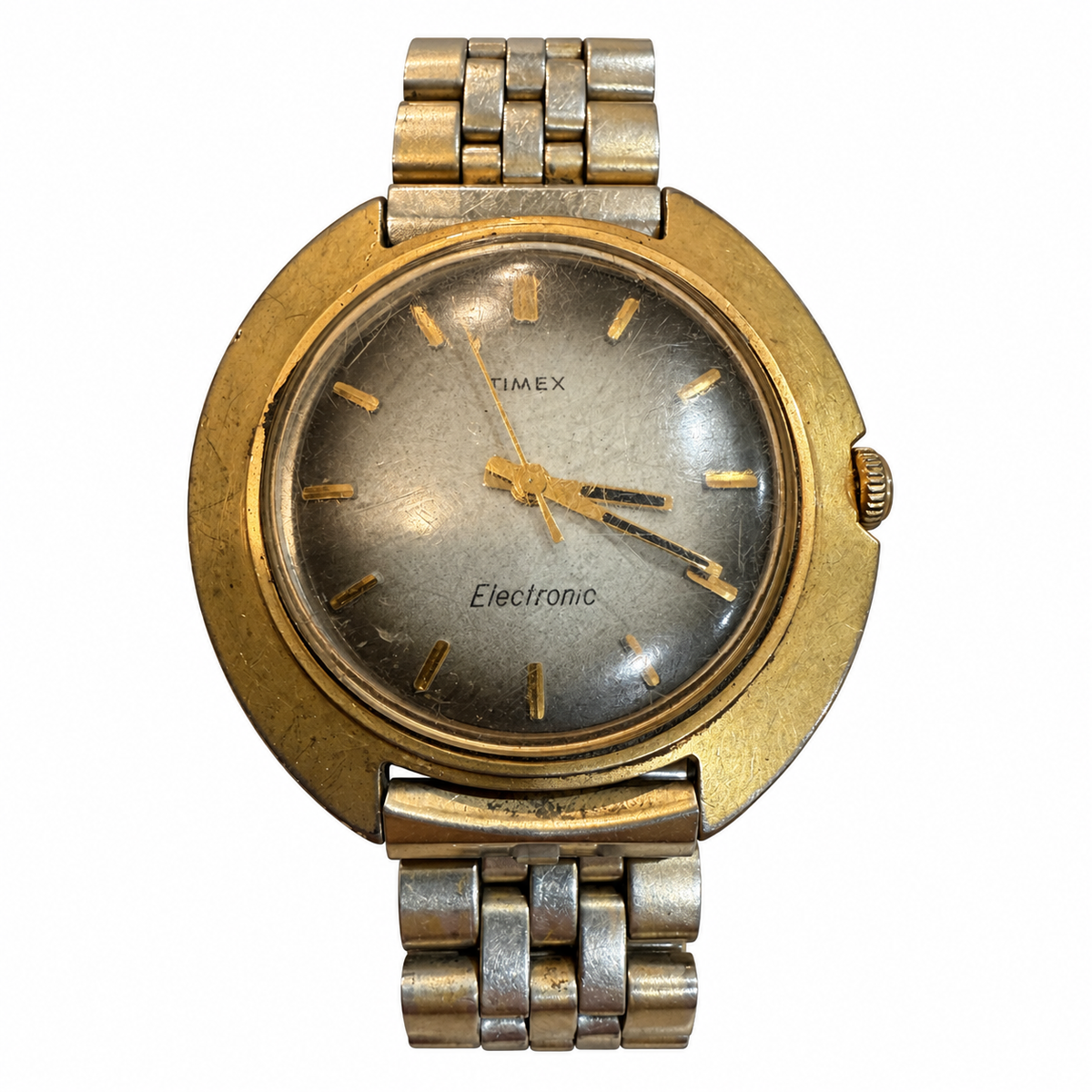 Vintage Timex Electronic Gold-Tone Cushion Case Watch - Requires a Battery
