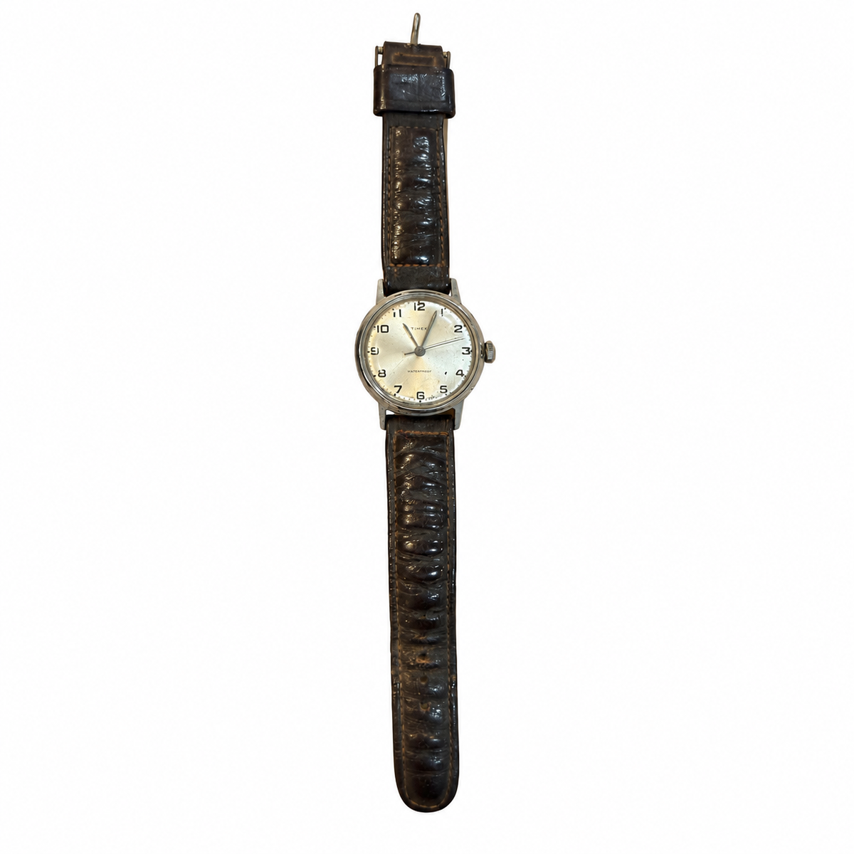 Vintage Timex Waterproof Manual Wind Silver Dial Watch - Requires Winding