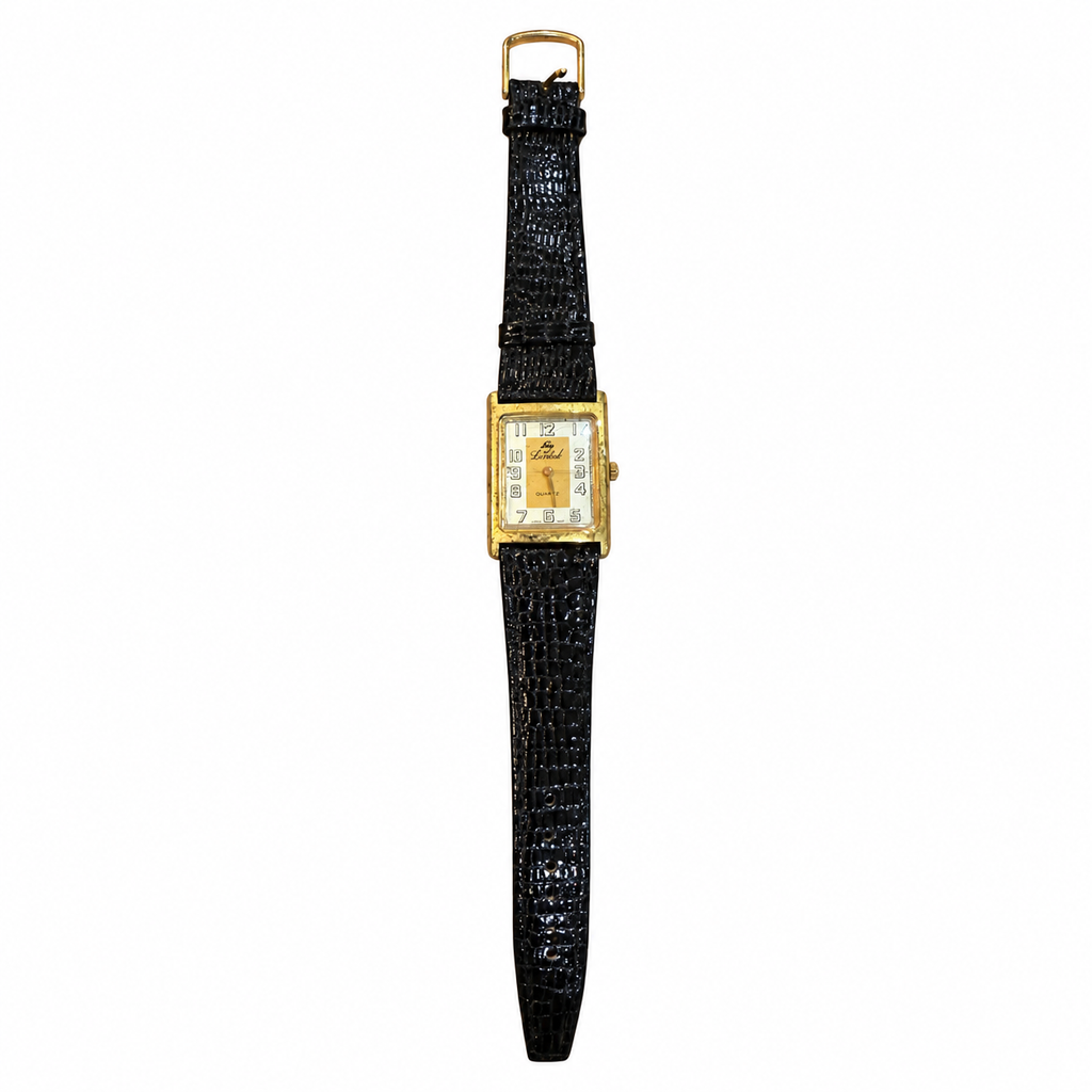 Vintage Le Sand Rectangular Gold-Tone Quartz Dress Watch - Requires a Battery