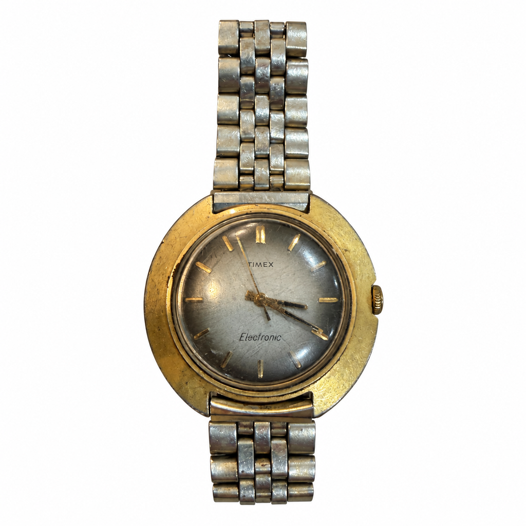 Vintage Timex Electronic Gold-Tone Cushion Case Watch - Requires a Battery