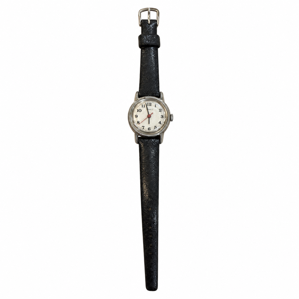Vintage Timex White Dial Red Seconds Mechanical Watch - Requires Winding