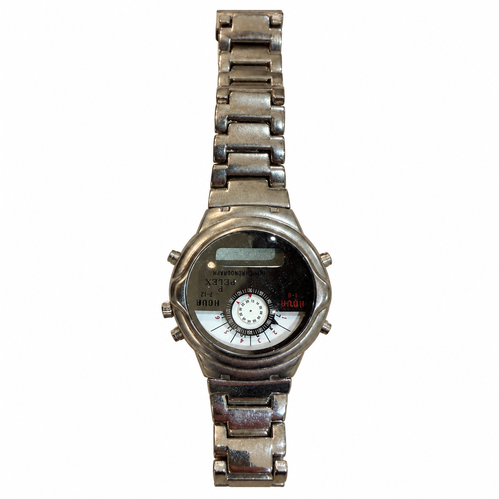 Vintage Pelex Date Alarm Chronograph Multifunction Watch - Requires a Battery