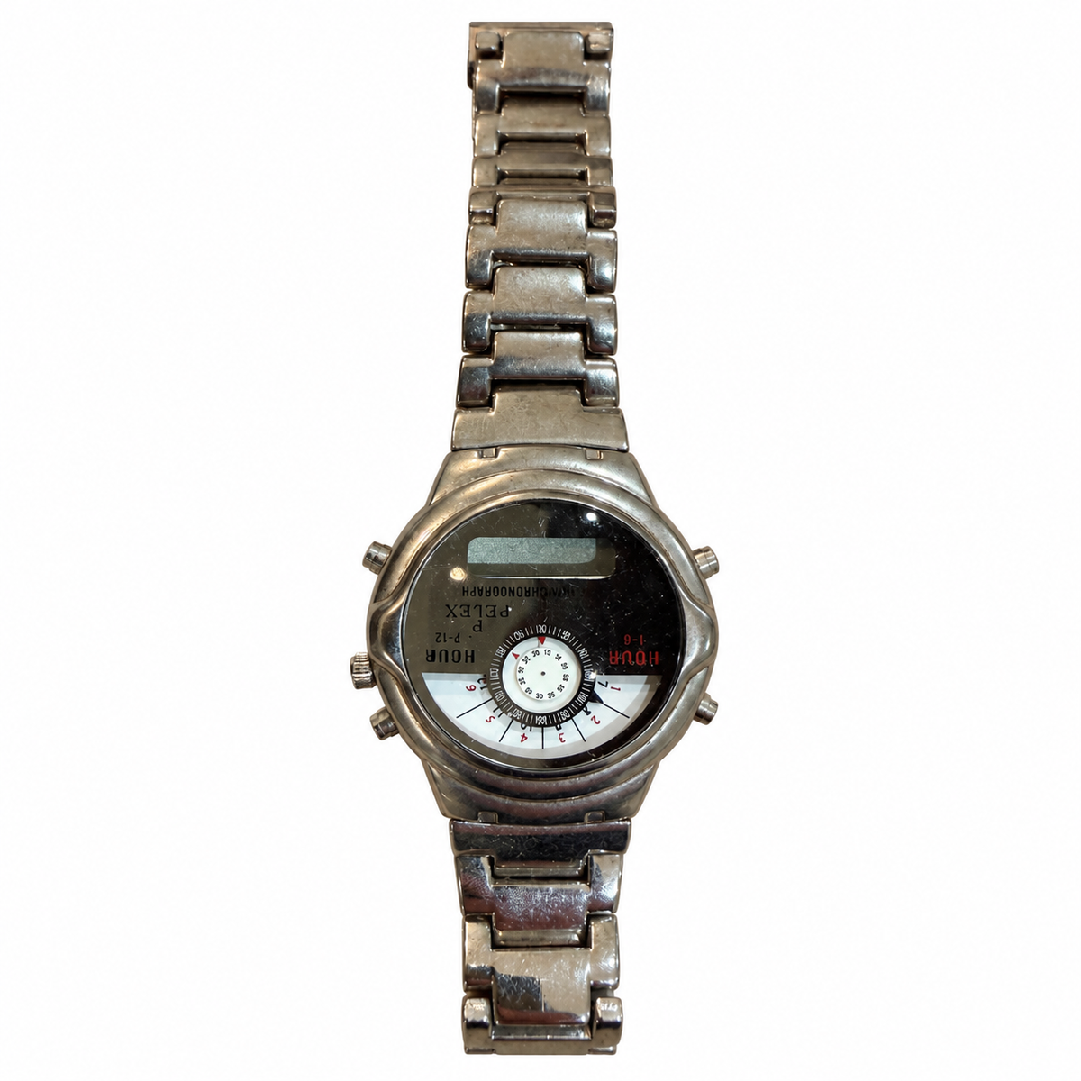 Vintage Pelex Date Alarm Chronograph Multifunction Watch - Requires a Battery