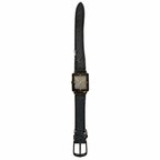 Vintage Rectangular Japan Quartz Black & Gold-Tone Dress Watch - Requires a Battery