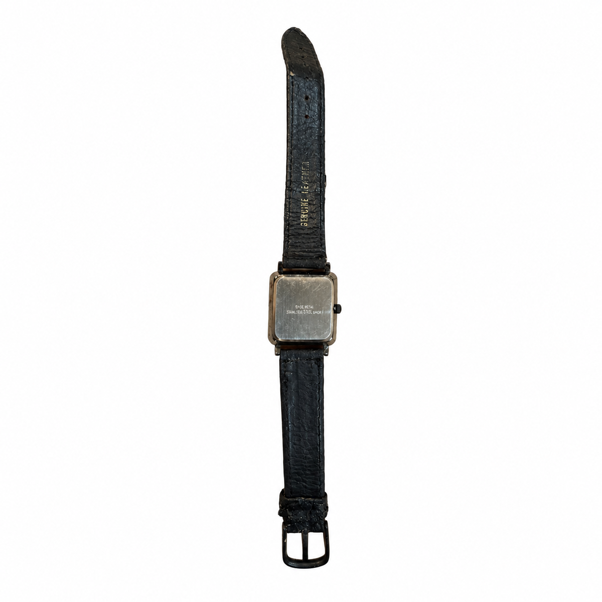 Vintage Rectangular Japan Quartz Black & Gold-Tone Dress Watch - Requires a Battery