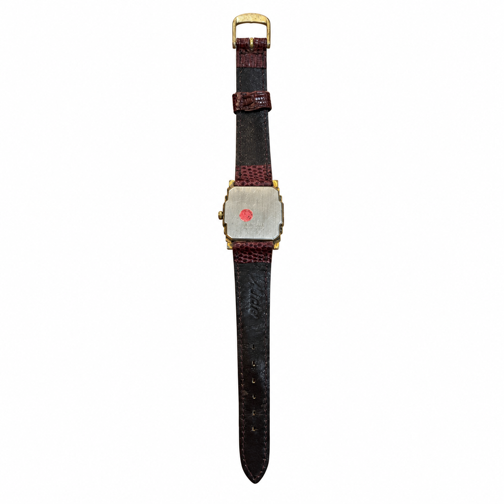 Vintage Rectangular Art Deco Style Quartz Watch Brown Strap - Requires a Battery