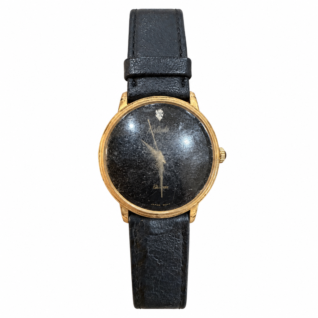 Vintage Minimalist Black Dial Japan Quartz Watch - Requires a Battery