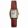 Vintage Rectangular Art Deco Style Quartz Watch Brown Strap - Requires a Battery