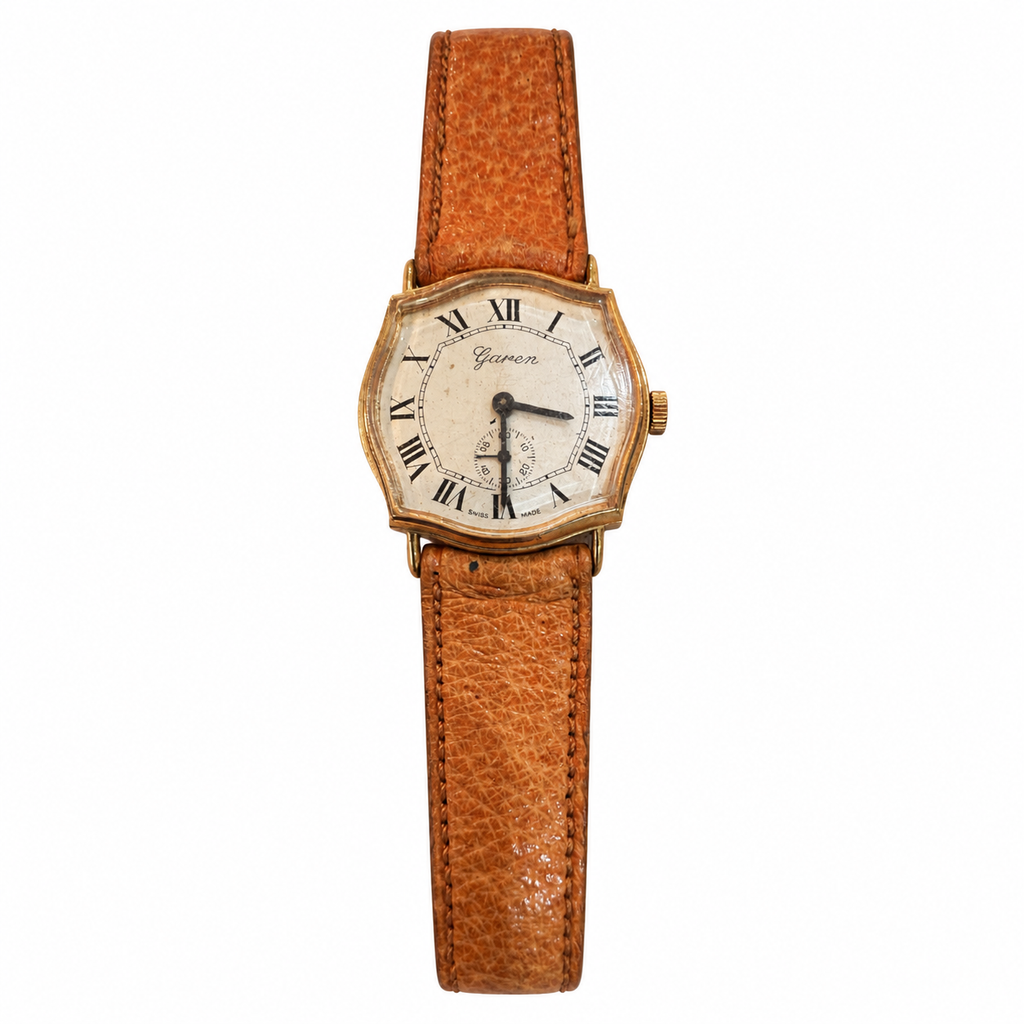 Vintage Gaven Swiss Made Tonneau Roman Numeral Small Seconds Watch - Requires Winding