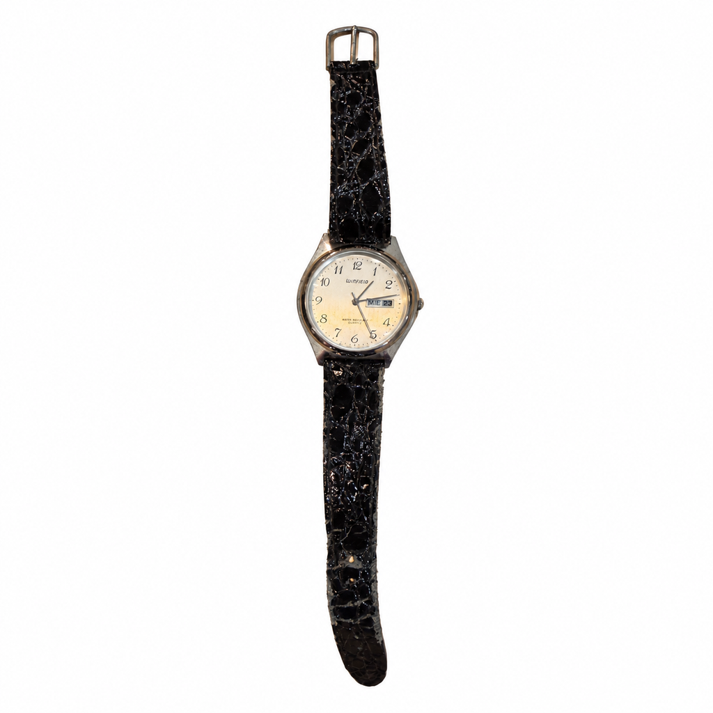 Vintage Winfield Day-Date Silver Dial Quartz Watch - Requires a Battery