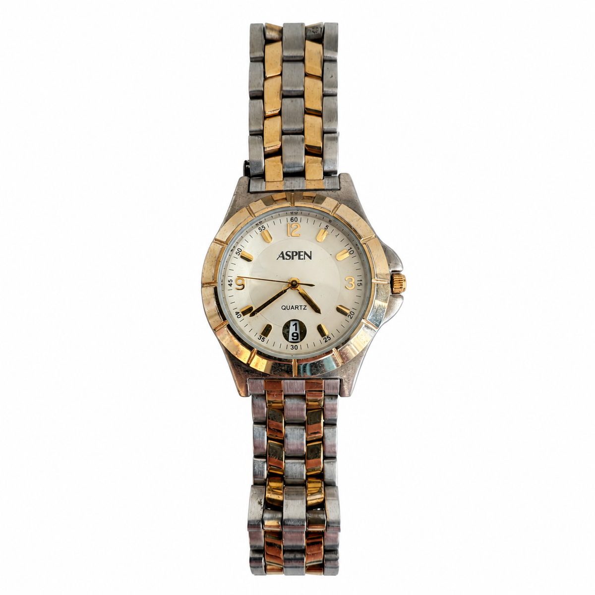 Vintage Aspen Two-Tone Date Quartz Watch - Requires a Battery